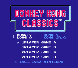 Donkey Kong Classics (NES)   © Nintendo 1988    1/4