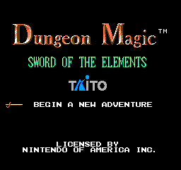 Dungeon Magic: Sword Of The Elements (NES)   © Taito 1989    1/3