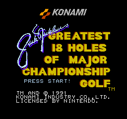 Jack Nicklaus' Major Championship Golf (NES)   © Konami 1990    1/3