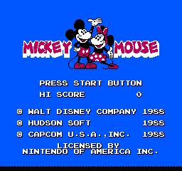 Mickey Mousecapade (NES)   © Capcom 1987    1/3