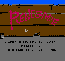 Renegade (NES)   © Taito 1987    1/3