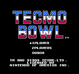 Tecmo Bowl (NES)   © Tecmo 1989    1/3