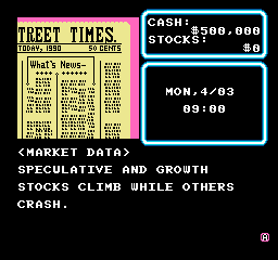 Wall Street Kid (NES)   © Sofel 1990    2/3