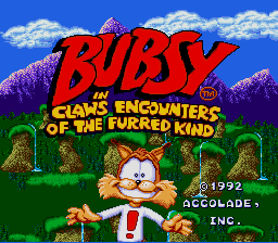 Bubsy In Claws Encounters Of The Furred Kind   © Accolade 1993   (SNES)    1/3