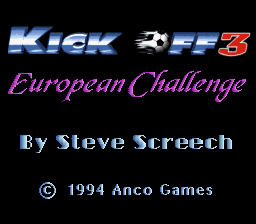 Kick Off 3: European Challenge   © Vic Tokai 1994   (SNES)    1/3