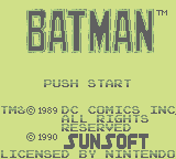 Batman (1990 Game Boy) (GB)   © SunSoft 1990    1/3