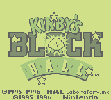 Kirby's Block Ball (GB)   © Nintendo 1995    1/3