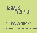 Race Days (GB)   © GameTek 1994    1/3