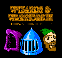 Wizards & Warriors III: Kuros...Visions Of Power (NES)   © Acclaim 1992    1/3