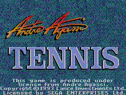 Andre Agassi Tennis (SMS)   © TecMagik 1993    1/3
