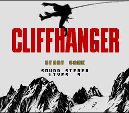 Cliffhanger (SNES)   © Sony Imagesoft 1993    1/3