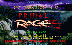 Primal Rage (PC)   © Time Warner 1995    1/3