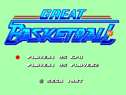 Great Basketball (SMS)   © Sega 1987    1/3