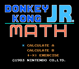 Donkey Kong Jr. Math (NES)   © Nintendo 1983    1/3