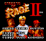 Streets Of Rage II (GG)   © Sega 1993    1/3