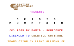 Crisis Mountain (C64)   ©  1983    1/2