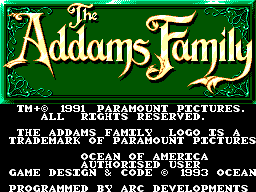 The Addams Family (SMS)   © Flying Edge 1993    1/3