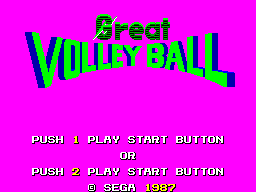 Great Volleyball (SMS)   © Sega 1987    1/3