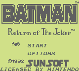 Batman: Return Of The Joker (GB)   © SunSoft 1992    1/3