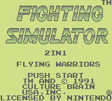 Fighting Simulator: 2-In-1 Flying Warriors (GB)   © Culture Brain 1990    1/3