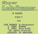 Hyper Lode Runner (GB)   © Bandai 1989    1/3