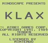 Klax (GB)   © Mindscape 1990    1/3