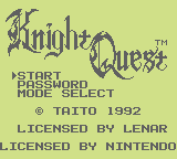 Knight Quest (GB)   © Taito 1991    1/3