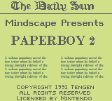 Paperboy 2 (GB)   © Mindscape 1992    1/3