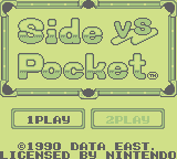 Side Pocket (GB)   © Nintendo 1990    1/3