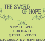 The Sword Of Hope (GB)   © Kemco 1989    1/3