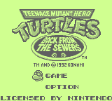Teenage Mutant Ninja Turtles II: Back From The Sewers (GB)   © Konami 1991    1/3