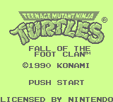 Teenage Mutant Ninja Turtles: Fall Of The Foot Clan (GB)   © Konami 1990    1/3