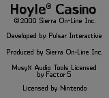 Hoyle Casino (GBC)   © Sierra 2000    1/3