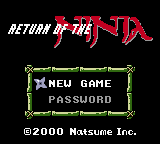 Return Of The Ninja   © Natsume 2001   (GBC)    1/3