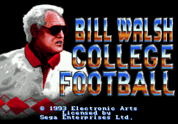 Bill Walsh College Football (SMD)   © EA 1993    1/3