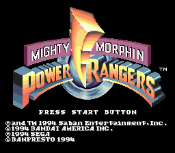 Mighty Morphin' Power Rangers (SMD)   © Sega 1994    1/3
