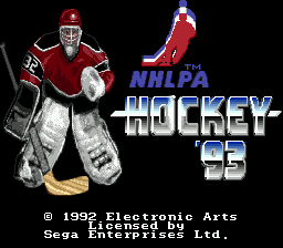NHLPA Hockey '93 (SMD)   © EA 1992    1/3