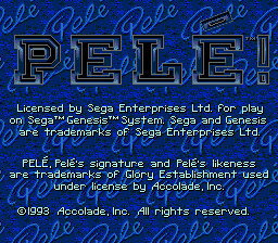 Pele! (SMD)   © Accolade 1993    1/3