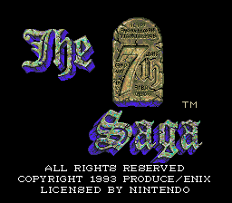 The 7th Saga (SNES)   © Enix 1993    1/3