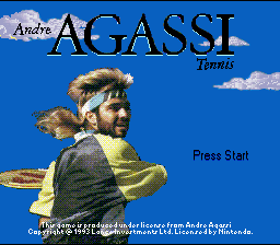 Andre Agassi Tennis (SNES)   © TecMagik 1994    1/3