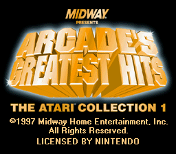 Arcade's Greatest Hits: The Atari Collection 1 (SNES)   © Midway 1997    1/3