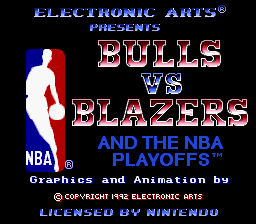 Bulls Vs. Blazers And The NBA Playoffs (SNES)   © EA 1992    1/3