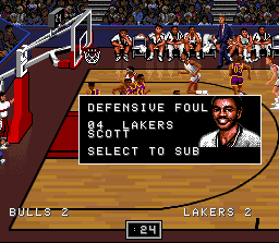 Bulls Vs. Blazers And The NBA Playoffs (SNES)   © EA 1992    3/3