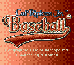 Cal Ripken Jr. Baseball (SNES)   © Mindscape 1992    1/3
