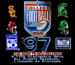 College Football USA '97 (SNES)   © Black Pearl 1996    1/3