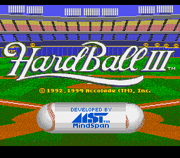 Hardball III (SNES)   © Accolade 1994    1/3