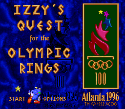 Izzy's Quest For The Olympic Rings (SNES)   © U.S. Gold 1994    1/3