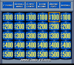 Jeopardy! Sports Edition (SNES)   © GameTek 1994    2/3