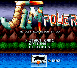 Jim Power: The Lost Dimension In 3-D (SNES)   © Loriciel 1993    1/3