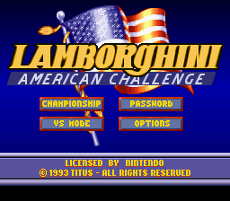 Lamborghini: American Challenge (SNES)   © Titus 1993    1/3